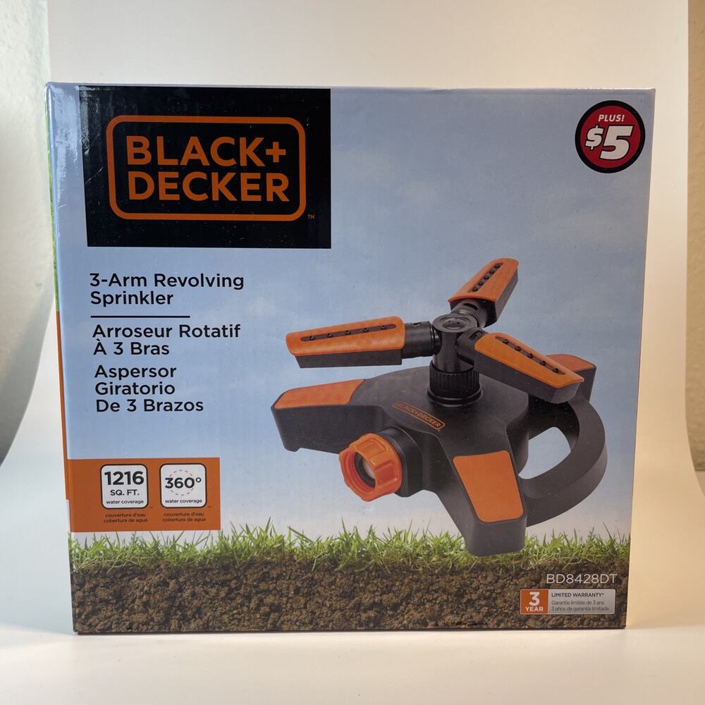 SPRINKLER SET-UP BLACK & DECKER With Revolving Arm For Lawn